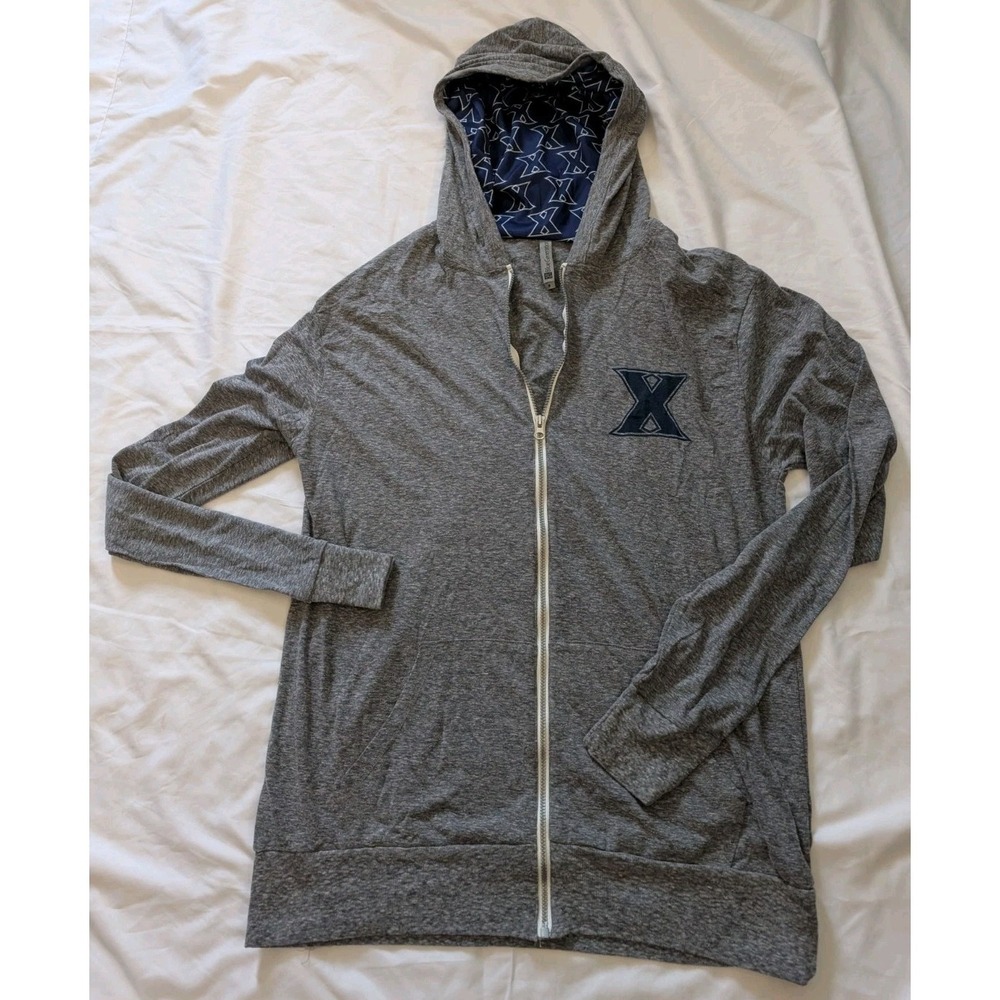 Blue Generation Women's Medium Xavier University Gray Logo Full-Zip Sweatshirt